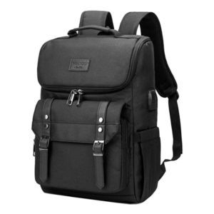 Backpack Vintage with USB Port Black